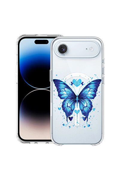 bestcase Carcasă antișoc MagSafe TPU pentru Apple iPhone 17 Air, fluture alba...