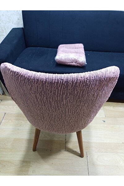 Rişte Home Jakarli Ağaç Desen Yüksek Kaliteli Esnek Lastikli Oval Sandalye Kılıfı 1 Adet