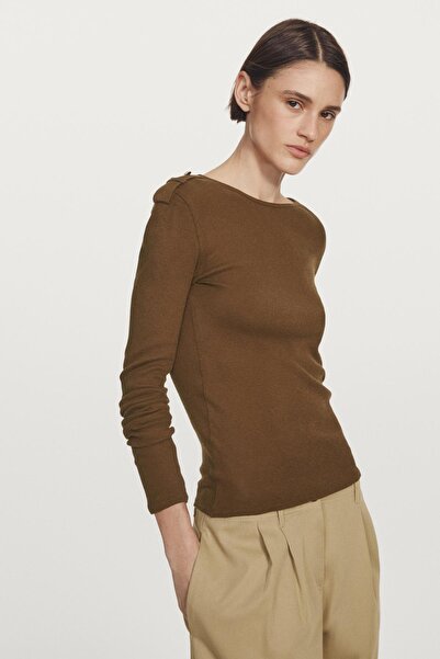 Massimo Dutti Omuz detaylı triko t-shirt