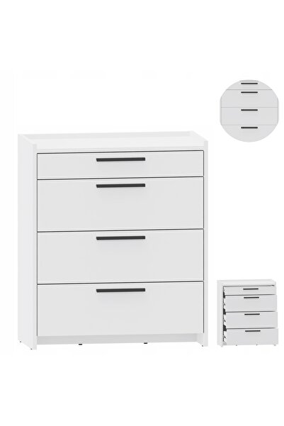 Other Comodă ALTIVO COM 70 3SW1SN albă, dulap mare cu 4 sertare pentru haine ...