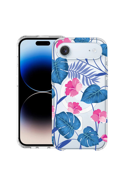 bestcase Carcasă antișoc MagSafe TPU pentru Apple iPhone 17 Air, flori albast...