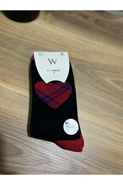 BY JAWALLİ SOCKS Дамски зимни термо чорапи с сърцевиден мотив