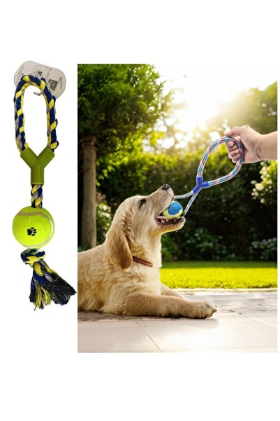 Kiesa İpli Köpek Oyun Topu Köpek Eğitim Topu Halatlı Köpek Çiğneme Topu Köpek Diş Kaşıyıcı