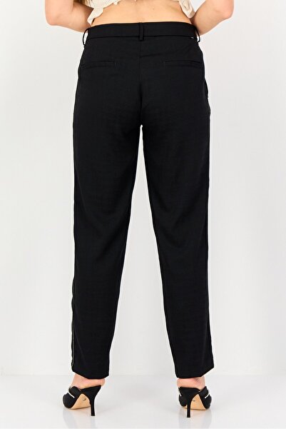 Reiko Women Cigarette Fit Textured Straight Leg Pants, Black