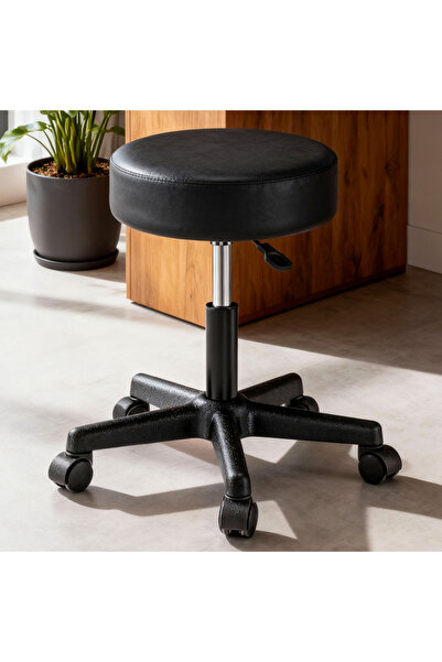 Elindor ® Περιστρεφόμενη καρέκλα με ρόδες, εργονομική, χωρίς πλάτη, 48 x 48 x...