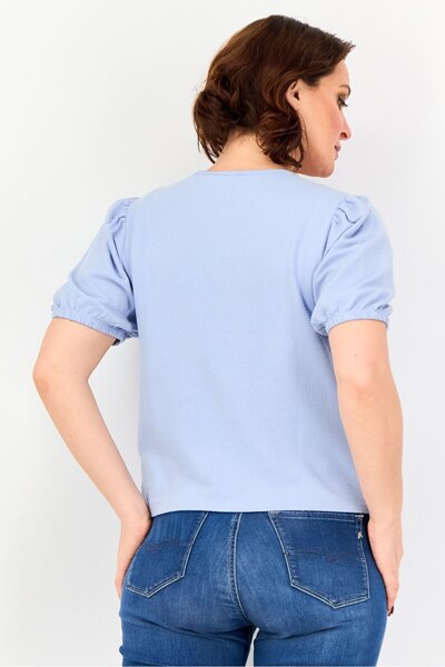 Levi's Women Crew Neck Shot Sleeve Knitted Top, Pastel Purple