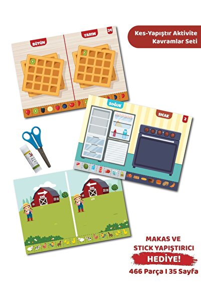 MİNİPOİ Kes-yapıştır-oyna Makaslı Eğitici Aktivite Seti-KAVRAMLAR