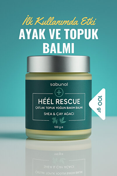 sabunal HEÉL RESCUE Çatlak Topuk Yoğun Bakım Balmı 100 gr, Shea & Çay Ağacı, Doğal Ayak Kremi