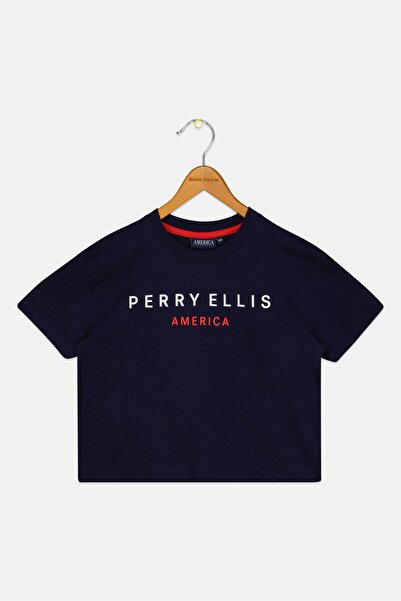 Perry Ellis America x Kids Boy Brand Logo Polo Shirt, Navy