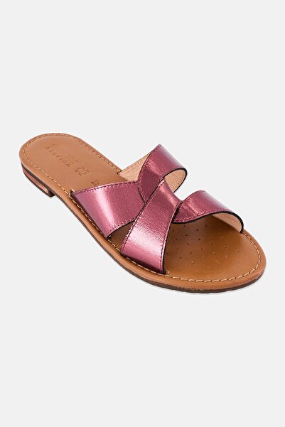 Geox Women D Sozy Slip On Metallic Sandals, Plum