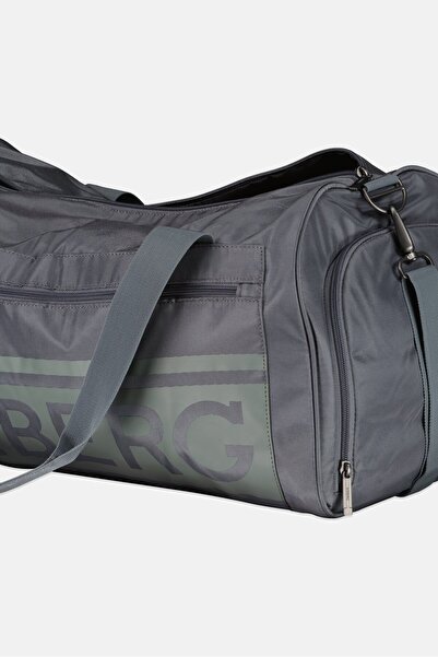 Iceberg Men Brand Logo Duffle Bag, Grey