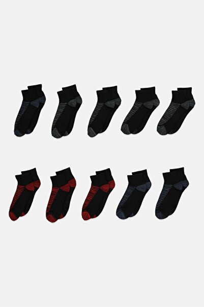 U.S. Polo Assn. Men 10 Pairs Brand Logo Ankle Socks, Multicolor