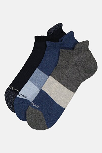 Rocawear Men 3 Pairs Brand Logo Ankle Socks, Multicolor