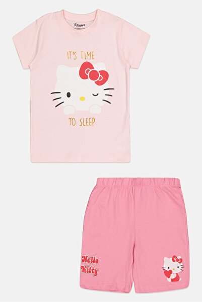 SANRIO Hello Kitty by Kids Girl Graphic Print Top And Shorts Set, Pink