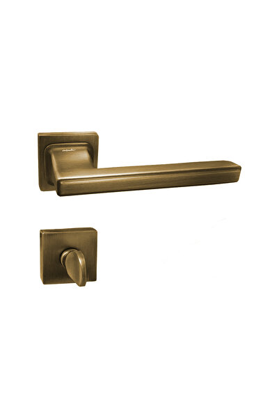 EYMEN YAPI Doğanlar Techno Square Badge Door Handle Wc Olifka (Antique Yellow)