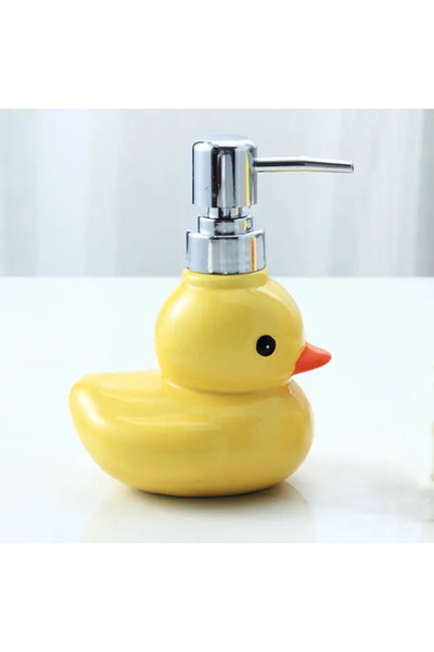 Choice 270 مل، موزع صابون سيراميكي على شكل بطة صفراء، زجاجة معقم لليدين على ش...