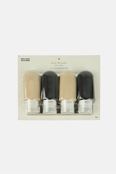 ISAAC MIZRAHI 4 Pieces Silicone Travel Bottles, Multicolor