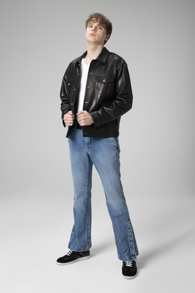 Dericlub سترة سيدني الرياضية الجامبو للرجال من الجلد الطبيعي