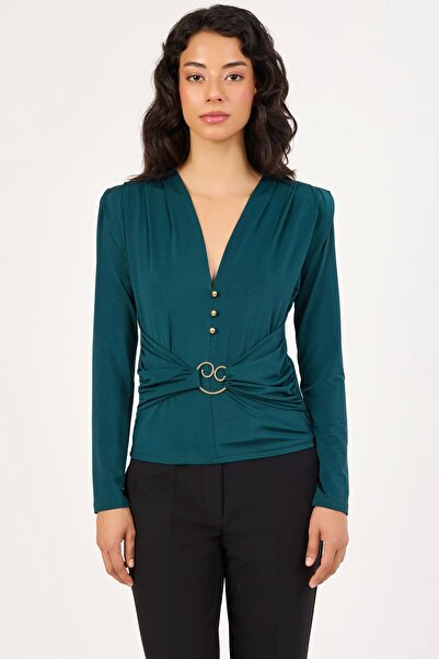 FEVER Büzgülü minimal aksesuarlı bluz