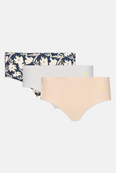 Chinese Laundry سراويل داخلية نسائية 3 قطع بشعار العلامة التجارية، متعددة الأ...