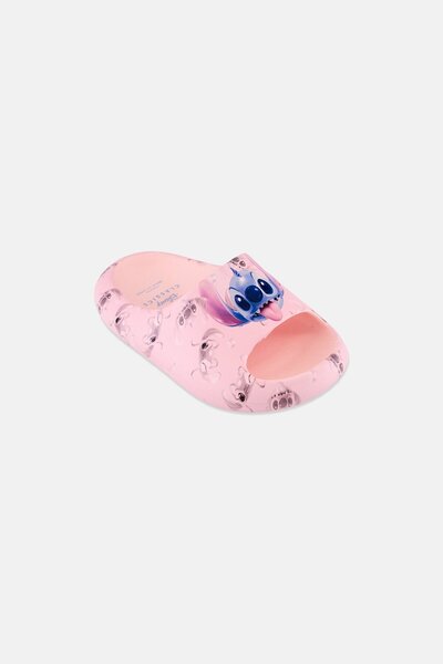Disney Classics Kids Girl Stitch Slip On Slides, Pink