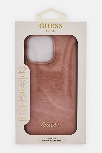 Guess iPhone 16 Pro Max Brand Logo Protective Case, Pink