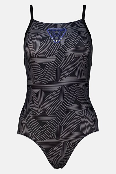 adidas x Marvel Kids Girl Graphic Print One Piece Swimsuit, Black