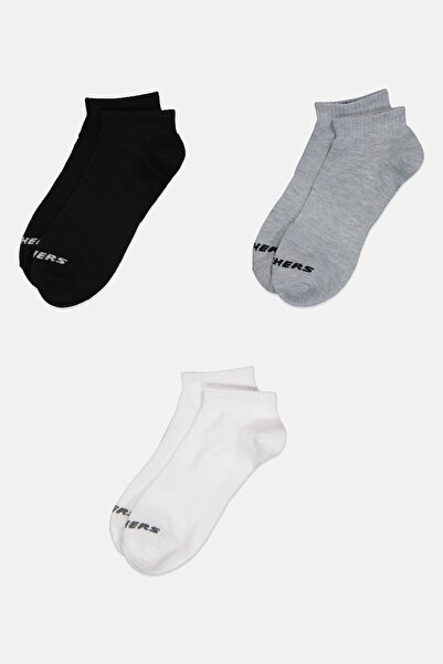 SKECHERS Men 3 Pairs Brand Logo Ankle Socks, Multicolor
