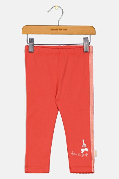 Sophie La Girafe Toddlers Girl Embroidered Leggings, Red