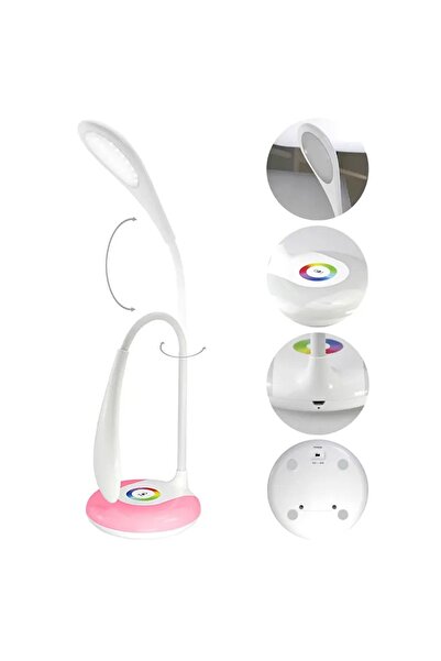 Aptel Desk lamp, multicolor LED, touch control, white, 44 cm