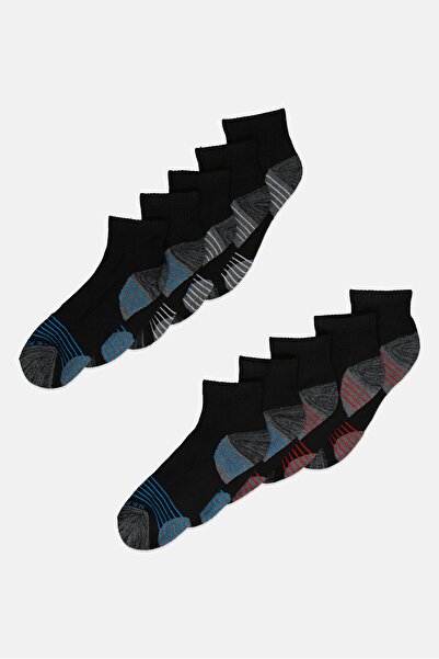 U.S. Polo Assn. Men 10 Pairs Brand Logo Quarter Socks, Multicolor