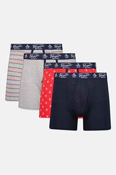 Original Penguin بوكسر رجالي بشعار العلامة التجارية، 4 قطع، متعدد الألوان
