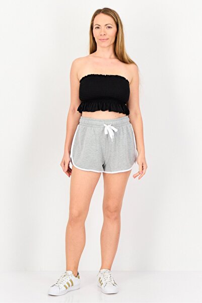 Forever 21 Women Regular Fit Heather Basic Shorts, Heather Grey