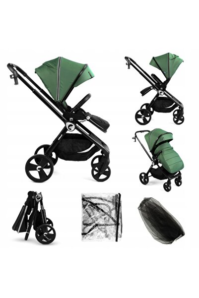 Kidnort Reversible stroller for children, with compact folding, adjustable backrest and visor Isbjorn Gre