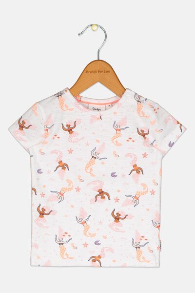 Feetje Toddlers Girl Allover Print Short Sleeve T-Shirt, Multicolor