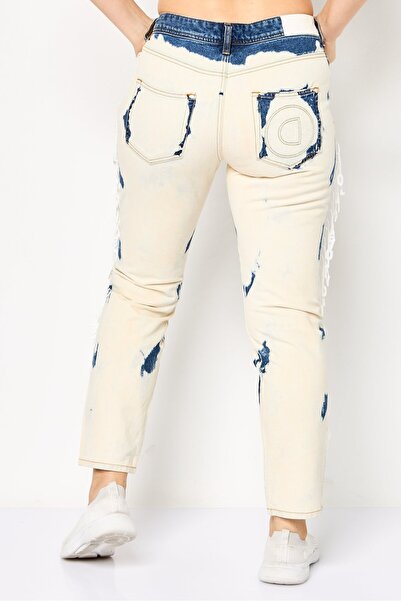 Desigual Women Boyfriend Fit Beached Pants, Multicolor