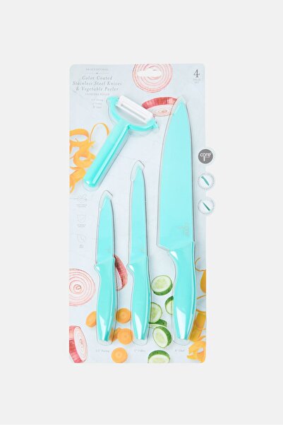 Core Kitchen 4Piece Professional Knife Set With Peeler, Bright Green