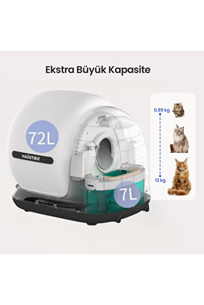 Haustier CB002 KAMERALI Akıllı Otomatik Kedi Tuvaleti, (Haustier Türkiye Garantili)
