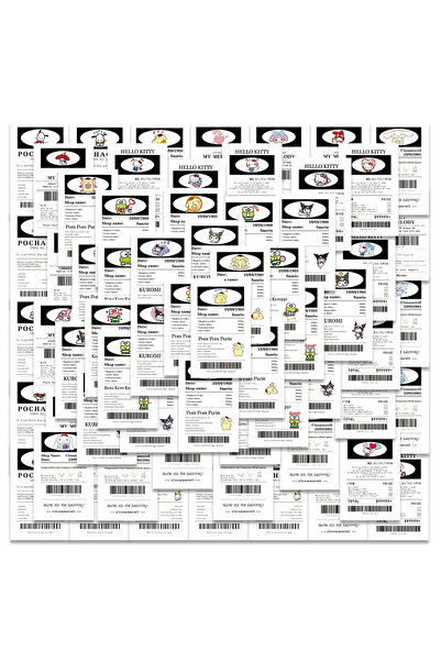 BANDAI TT001-65 قطعة ملصقات كورومي كاواي متنوعة من سانريو كيروبي لتزيين الهات...