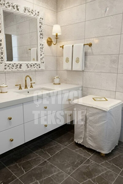 Çt Çeyizci Tekstil Washing Machine Cover - Cream