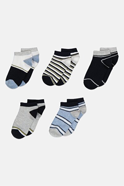 Joe Boxer Toddlers Boy 5 Pairs Stripe Ankle Socks, Multicolor