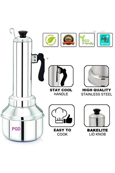 Generic Premium Stainless Steel Puttu Maker (1.5L) | Gas/Induction Safe, Steamer Kodam