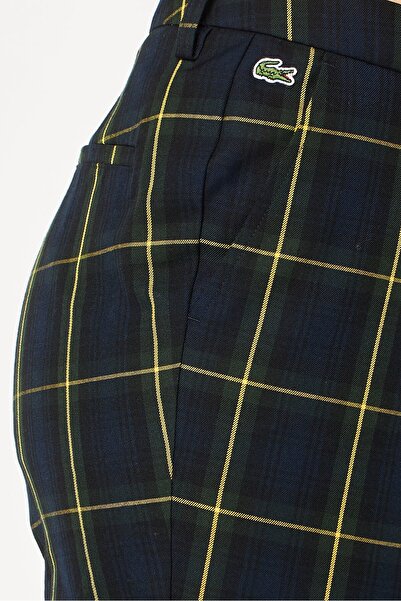 Lacoste Women Regular Fit Checkered Straight Leg Pants, Multicolor