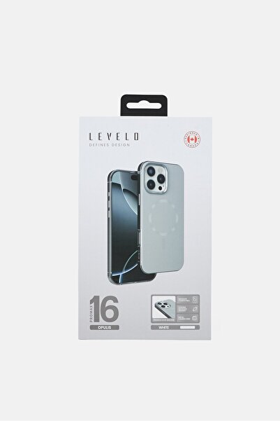 Levelo iPhone 16 Pro Max Opulis Magsafe Compatible Protective Case, White
