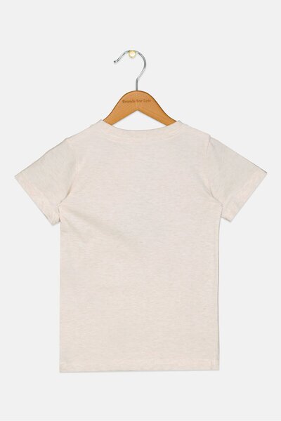 Levi's Kids Boy Crew Neck Short Sleeve Graphic Print T-Shirt, Beige