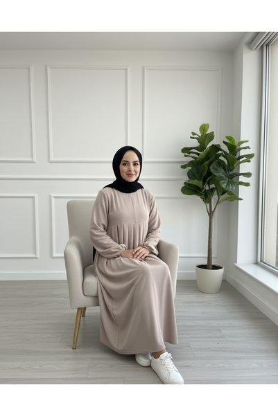MERVERA Aerobin Pleated Dress with Half Zipper (Suitable for Breastfeeding)