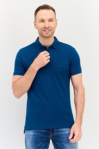 Levi's Levis X Redloop Men Regular Fit Short Sleeve Plain Polo Shirt, Teal Blue