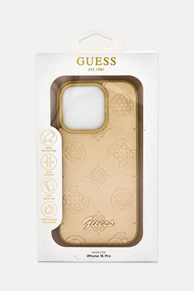 Guess iPhone 16 Pro Brand Logo Protective Case, Gold