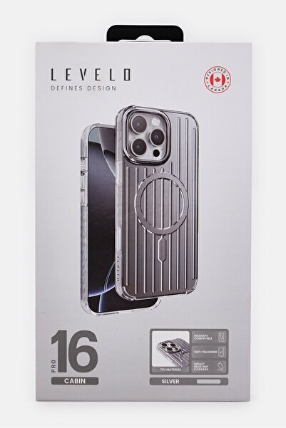 Levelo iPhone 16 Pro Cabin MagSafe Phone Case, Silver