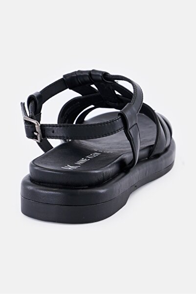 Anne Klein Women Medium Akewood Adjustable Buckle Sandals, Black